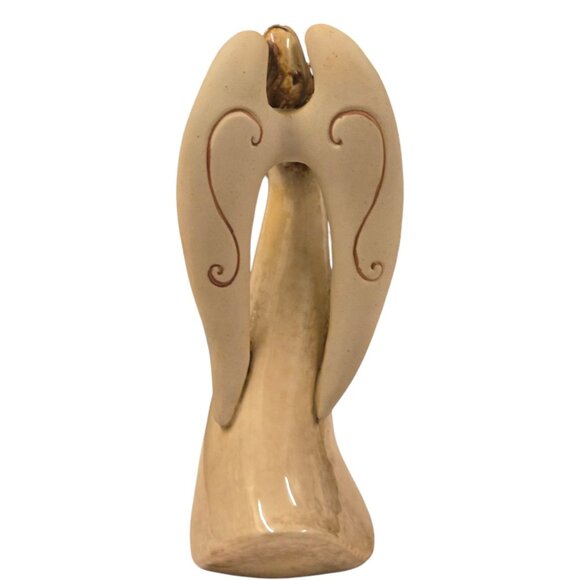 Ceramic Peace Angel Figurine Tan 9 Inch Home Decor AS IS READ - Picture 4 of 16